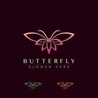 Schmetterlings-Logo-Vorlage. luxuriöses, feminines Design vektor