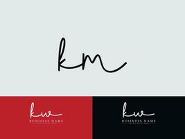 Monogramm km Logo Kunst, Luxus km Unterschrift Brief Logo zum Ihre Geschäft vektor