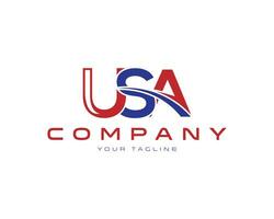 USA Brief Logo Design einzigartig Vektor Illustration.