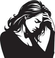 Stress Frau Vektor Silhouette Illustration schwarz Farbe