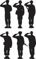 salutieren Soldat Vektor Silhouette Illustration schwarz Farbe