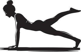 Frau drücken oben Yoga Pose Vektor Silhouette Illustration 6