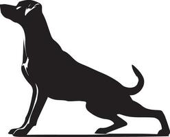 Hund Pose Vektor Silhouette Illustration schwarz Farbe