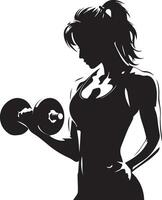 Frau tun Fitnessstudio Vektor Silhouette Illustration schwarz Farbe