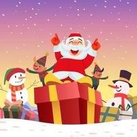 Weihnachtsmann-Elf und der Schneemann vektor