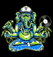 Ganesha mit musikalischem Attribut-Vektor vektor