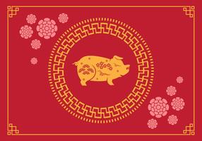 Schwein-Vektor-Illustration des Chinesischen Neujahrsfests vektor