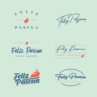 Feliz Pascua Typografie-Paket vektor