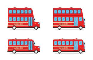 vektor illustration av barn röd utbildning skola buss Inklusive dubbel- däck buss uppsättning transport