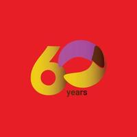 60 år årsdag firande vektor mall design illustration