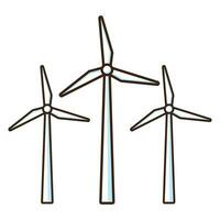 Vektor Wind Turbine Symbol auf Weiß Hintergrund