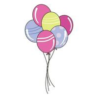 Vektor bunt Bündel von glänzend Luftballons isoliert