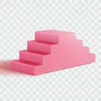 Vektor realistisch Rosa Treppe Innere Design Element