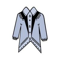 männlich passen Vektor Symbol. klassisch Smoking mit ein Hemd zum ein Hochzeit, Geschäft, Party, Fall. Hand gezeichnet Frack isoliert auf Weiß. stilvoll Jahrgang Jacke Gekritzel, retro Kleidung. eben Clip Art zum drucken