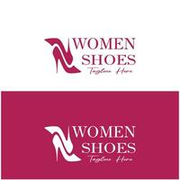 Logo zum Damen hoch Hacke Schuhe Das ist elegant und luxuriös und feminin. Logo zum Geschäft, Damen Schuh Geschäft, Mode, Schuh Unternehmen, Schönheit. vektor