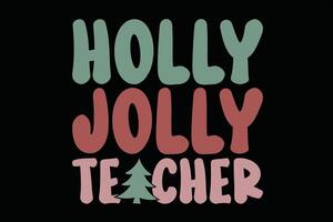 Stechpalme lustig Lehrer komisch Weihnachten T-Shirt Design vektor