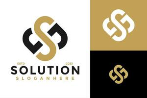 brev sb oändlighet lösning logotyp design vektor symbol ikon illustration