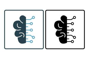 djup inlärning ikon. ikon relaterad till enhet, artificiell intelligens. fast ikon stil. enkel vektor design redigerbar