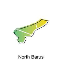 Karta stad av norr barus logotyp design, provins av norr sumatra, värld Karta internationell vektor mall med översikt grafisk skiss stil