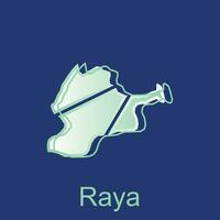 Karte Stadt von Raya, Karte Provinz von Norden Sumatra Illustration Design, Welt Karte International Vektor Vorlage mit Gliederung Grafik skizzieren Stil isoliert auf Weiß Hintergrund