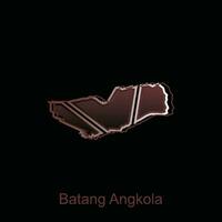 Karte Stadt von batang Angola Logo Design, Provinz von Norden Sumatra, Welt Karte International Vektor Vorlage mit Gliederung Grafik skizzieren Stil