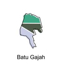 Karta stad av batu gajah vektor design, malaysia Karta med gränser, städer. logotyp element för mall design
