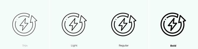 recyceln Symbol. dünn, Licht, regulär und Fett gedruckt Stil Design isoliert auf Weiß Hintergrund vektor