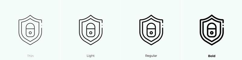 Schild Symbol. dünn, Licht, regulär und Fett gedruckt Stil Design isoliert auf Weiß Hintergrund vektor