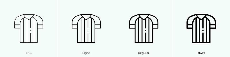 Schiedsrichter Jersey Symbol. dünn, Licht, regulär und Fett gedruckt Stil Design isoliert auf Weiß Hintergrund vektor
