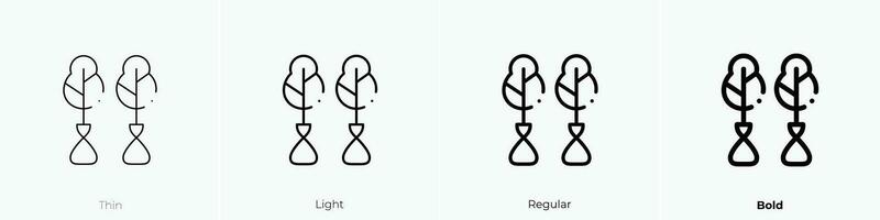 Wiederaufforstung Symbol. dünn, Licht, regulär und Fett gedruckt Stil Design isoliert auf Weiß Hintergrund vektor