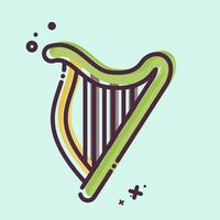 Symbol Harfe. verbunden zu keltisch Symbol. mb Stil. einfach Design editierbar. einfach Illustration vektor