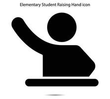 elementärt studerande höjning hand ikon vektor