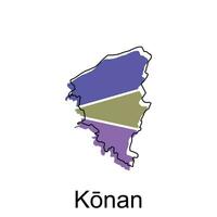 Karte Stadt von Konan Design, hoch detailliert Vektor Karte - - Japan Vektor Design Vorlage