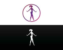 mode och modell kvinnor silhuett logotyp ikon design vektor mall.