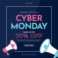 Cyber Montag Neon- Banner Flyer Einkaufen Verkauf Sozial Medien Anzeigen Vorlage Layout Vektor Design