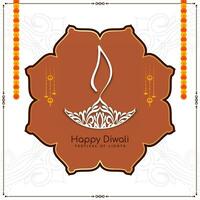 skön Lycklig diwali indisk festival kulturell bakgrund design vektor