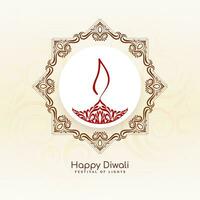 Lycklig diwali traditionell indisk festival hälsning bakgrund vektor