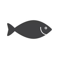 Fisch Symbol, Meeresfrüchte oder Bauernhof Wasser Tier isoliert eben Design Vektor Illustration