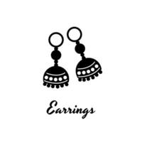 Ohrringe indisch Stil Frauen Schmuck Symbol Symbol Illustration Design Vektor