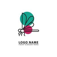 bunt Libelle Logo auf Weiß Hintergrund vektor