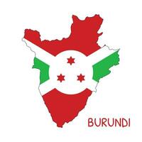 burundi nationell flagga formad som Land Karta vektor