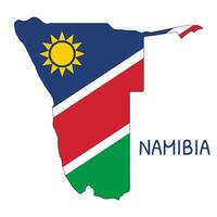 Namibia National Flagge geformt wie Land Karte vektor