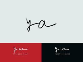 Initiale ya Unterschrift Brief Logo, modern ya Logo Symbol Vektor Kunst