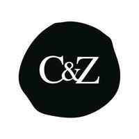 cz Initiale Logo Brief Bürste Monogramm Firma vektor