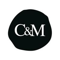 cm Initiale Logo Brief Bürste Monogramm Firma vektor