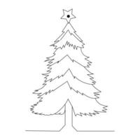 Weihnachten Baum kontinuierlich Single Linie Gliederung Vektor Kunst Illustration