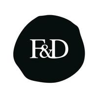 fd Initiale Logo Brief Bürste Monogramm Firma vektor