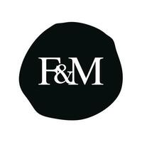 fm Initiale Logo Brief Bürste Monogramm Firma vektor