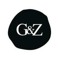 gz Initiale Logo Brief Bürste Monogramm Firma vektor