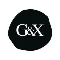 gx Initiale Logo Brief Bürste Monogramm Firma vektor